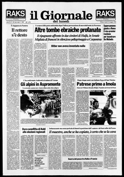 Il giornale del lunedi